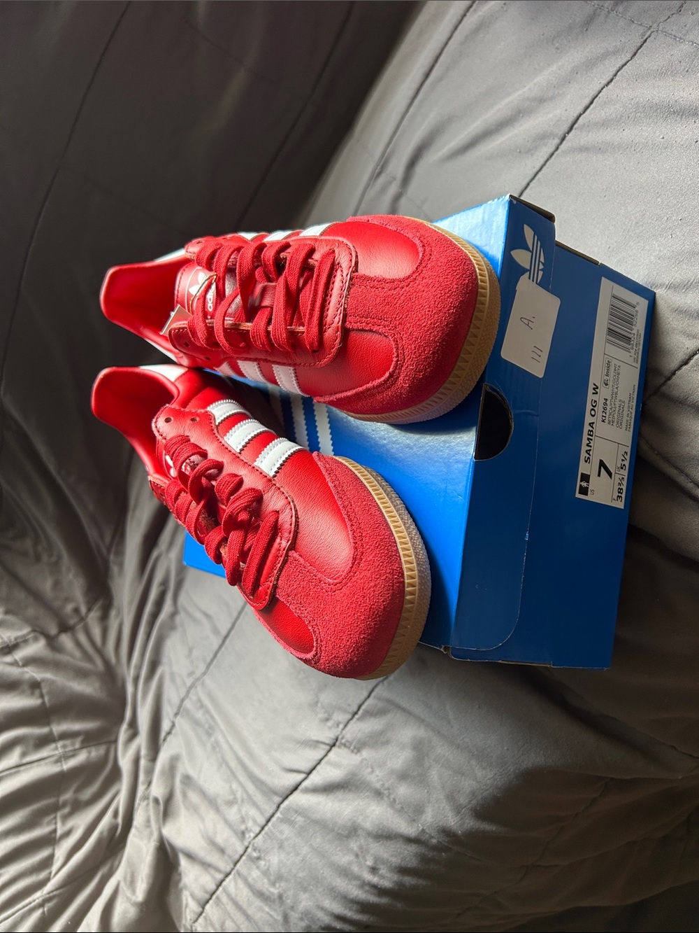 adidas Kids/ Womens Samba OG Red with White Stripes